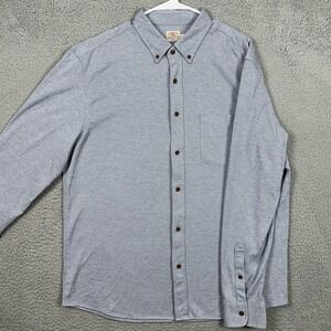 Faherty Coastline Shirt Mens XL Button Down Blue White Stripe Supima Cotton EUC